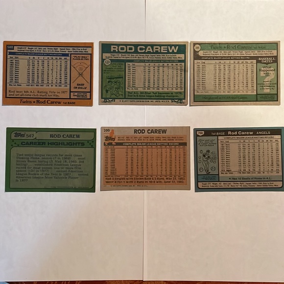 Rod Carew cards -1978-1983 - Picture 2 of 2